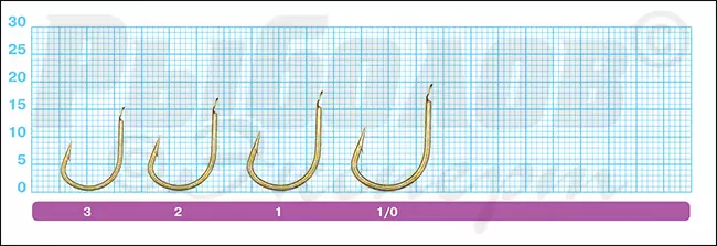 Размеры крючков Owner 50182 Koi