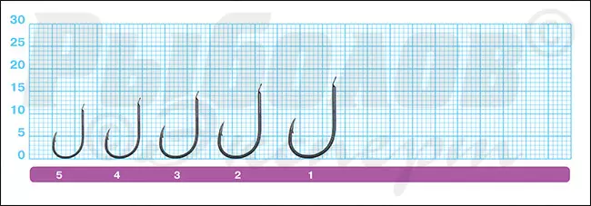 Размеры крючков Owner 51010 Ikada Chinu