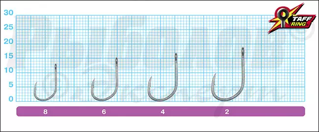 Размеры крючков Owner 53275 CT-5 Carp Taff