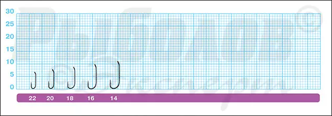 Размеры крючков Owner 50334 Otoshikomi Chinu With Eye
