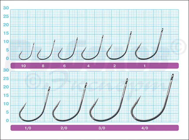 Размеры крючков Owner 53853 Yamajin with Eye