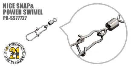 Вертлюг с застежкой Pontoon21 NiceSnap&Power Swivel PA-SS77727