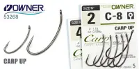 Одинарный крючок OWNER С-8, колечко, черный BC