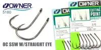 Одинарный крючок OWNER, 5180, колечко, черный BC
