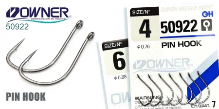 Одинарный крючок OWNER, 50922, колечко, черный BC Одинарный крючок OWNER, 50922, колечко, черный BC