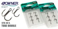 Двойной крючок OWNER STD-36BC, нахлыст под трубку