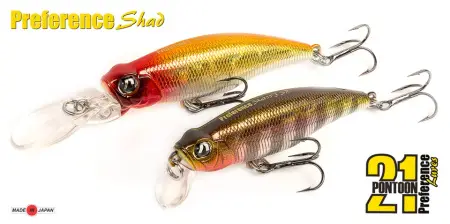 Воблер Pontoon21 PREFERENCE SHAD 55F-DR, 55 мм.,3.9 гр., 0.8-1.2м.