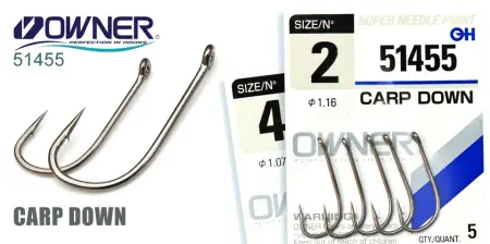 Одинарный крючок OWNER, 51455, колечко, черный BC Одинарный крючок OWNER, 51455, колечко, черный BC