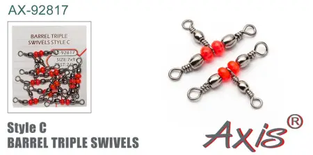Вертлюг трехсторонний "barrel" с бисером AXIS AX-92817 Вертлюг трехсторонний "barrel" с бисером AXIS AX-92817