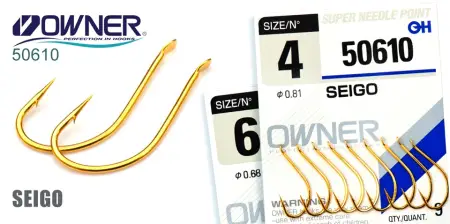 Одинарный крючок OWNER, 50610, лопатка, золото