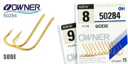 Одинарный крючок OWNER, 50284, лопатка, золотой