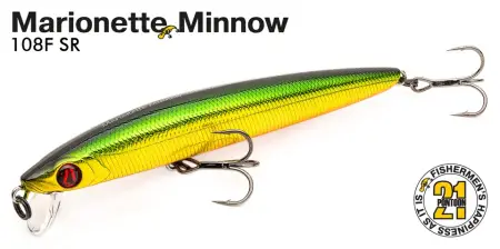 Воблер PONTOON 21, Marionette Minnow 108F-SR, 108мм, 12.5гр., 0.3-0.5 м.