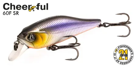 Воблер PONTOON 21, Cheerful 60F-SR, 60мм., 6.7гр., погруж.0.4-0.6 м. Воблер PONTOON 21, Cheerful 60F-SR, 60мм., 6.7гр., погруж.0.4-0.6 м.