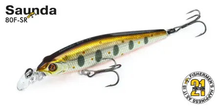 Воблер PONTOON21, SAUNDA 80F-SR, 80мм, 7.6 гр., 0.5-0.8 м.