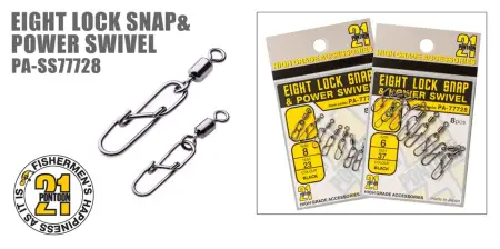 Вертлюг с застежкой Pontoon21 Eight Lock Snap&Power Swivel PA-SS77728
