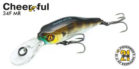 Воблер PONTOON 21, Cheerful 34F-MR, 34мм., 1.6гр., погруж.0.6-1 м.