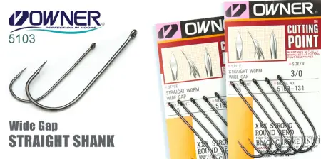 Одинарный крючок OWNER, 5103, колечко, черный Одинарный крючок OWNER, 5103, колечко, черный