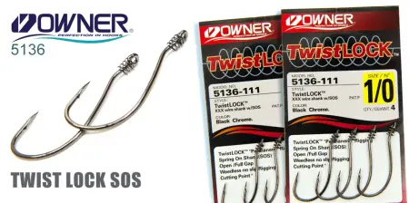 Офсетный крючок OWNER, 5136, черный BC