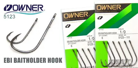 Одинарный крючок OWNER, 5123, колечко, черный BC