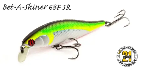 Воблер PONTOON21, Bet-A-Shiner 91SP-SR, 91мм, 17.3 гр., 0.2-0.4 м.