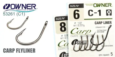 Одинарный крючок OWNER С-1, колечко, черный BC Одинарный крючок OWNER С-1, колечко, черный BC