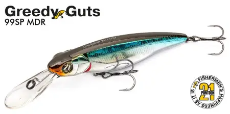 Воблер PONTOON 21, Greedy-Guts 99SP-SR, 99мм, 15.4 гр., 0.9-1.3 м.