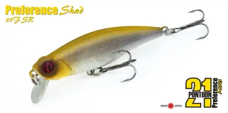 Воблер Pontoon21 PREFERENCE SHAD 55F-DR, 55 мм.,3.9 гр., 0.8-1.2м.