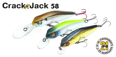 Воблер PONTOON 21, Crackjack 58F-DR, 58мм., 5.4гр., погруж.2.3-2.5 м Воблер PONTOON 21, Crackjack 58F-DR, 58мм., 5.4гр., погруж.2.3-2.5 м