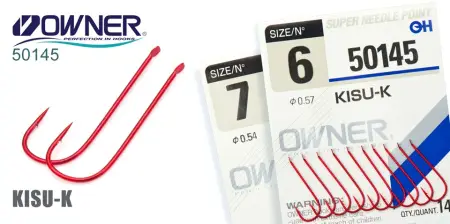 Одинарный крючок OWNER, 50145, лопатка, красный